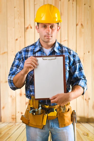 Worker with clipboard