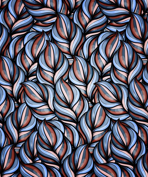 Seamless pattern with blue leaves