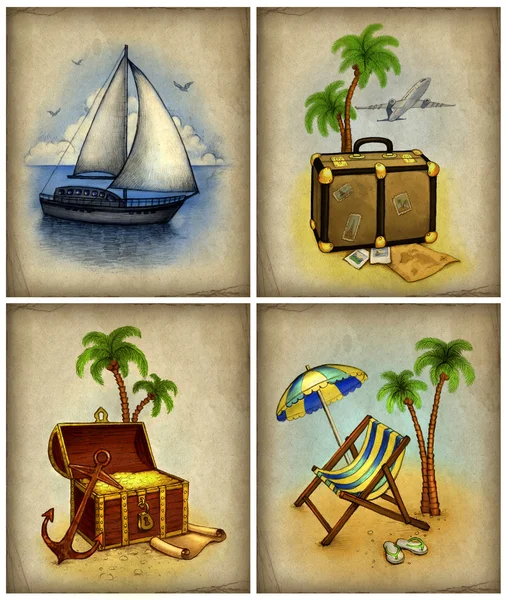 Set of vacation illustrations
