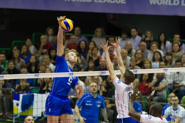 FLORENCE, ITALY - MAY 19: Italian player Ivan Zaytsev during a World League match between Italy and France at Mandela Forum, Florence, Italy on May 19 2012