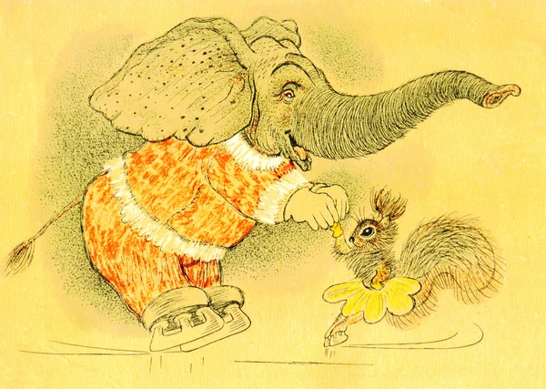 Elephant And Squirrel