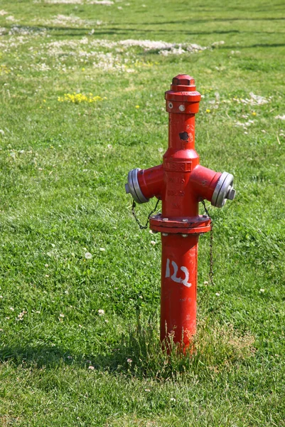 Close-up red fire hydrant