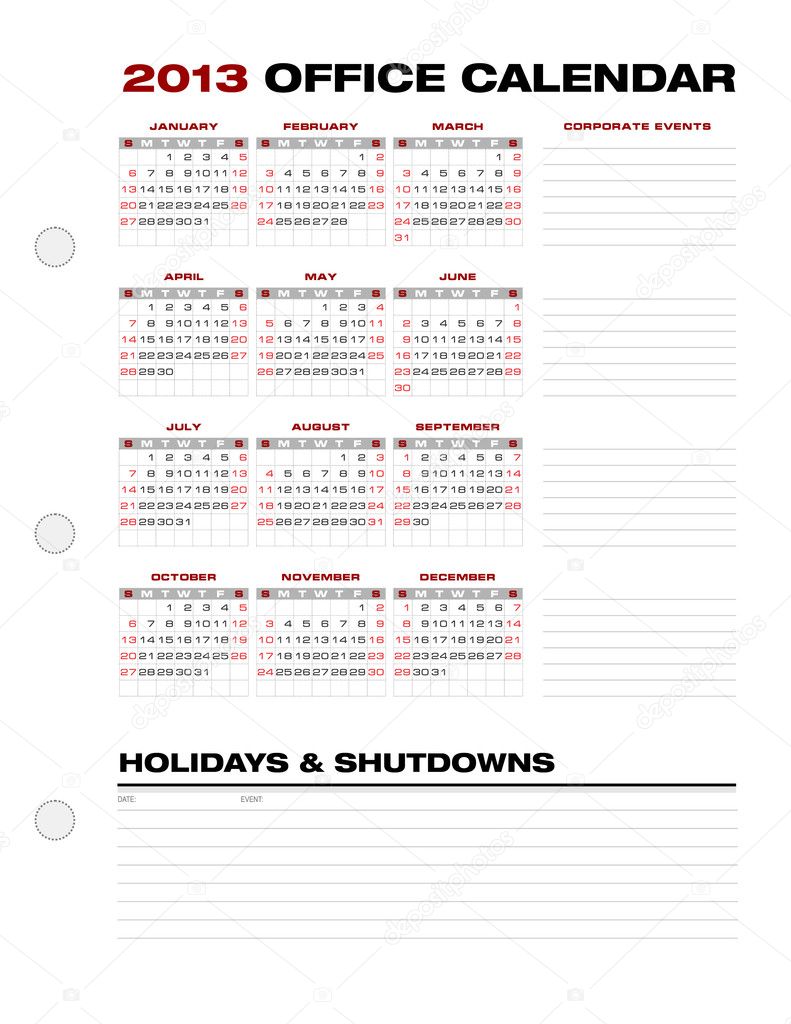 office 2013 calendar template