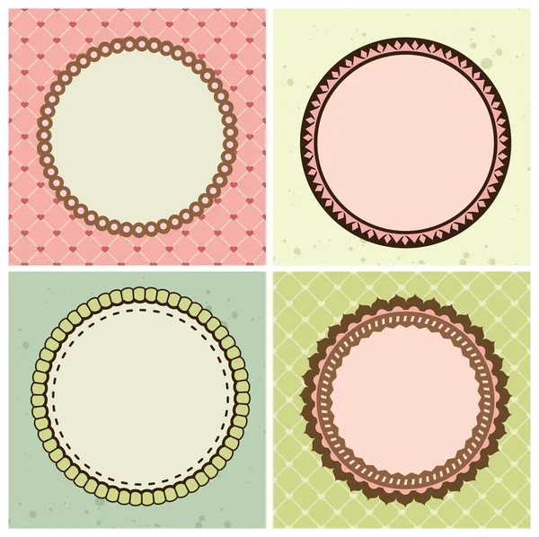 Vector set with circle frames for wedding invitation