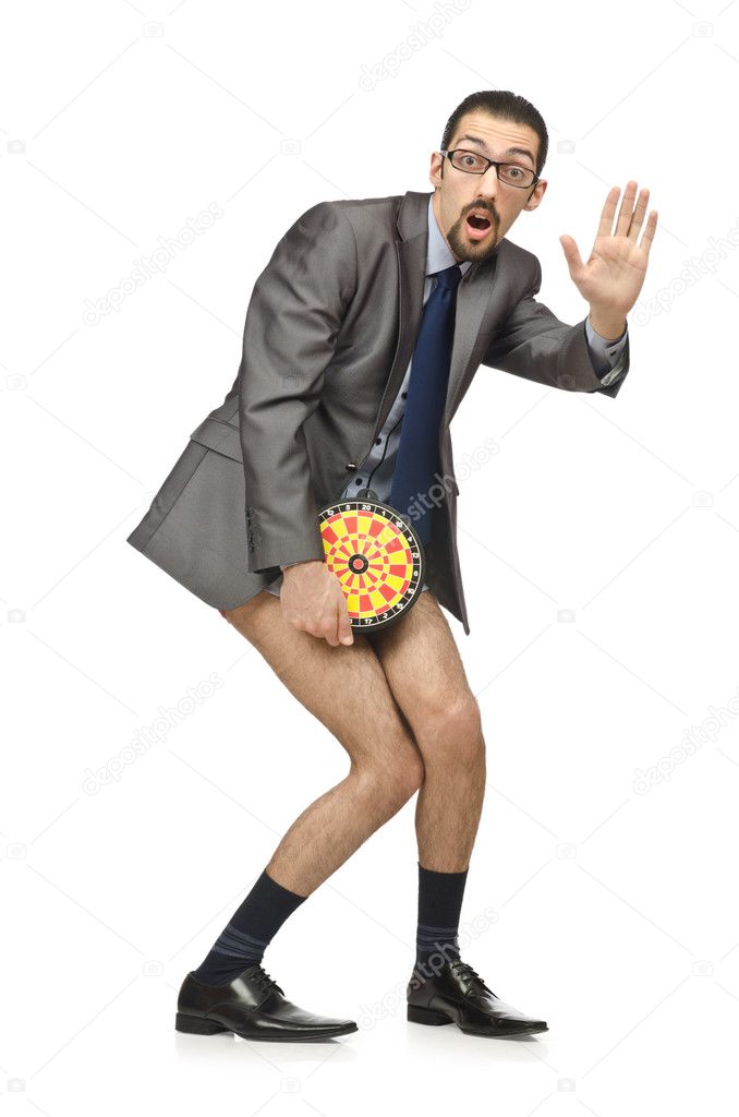 Half Naked Businessman On White Stock Photo Elnur