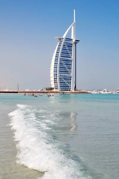 DUBAI, UAE - JUNE 8: Burj Al Arab hotel on June 8, 2012 in Dubai. Burj Al Arab is a luxury 5 star hotel built on an artificial island in front of Jumeirah beach.