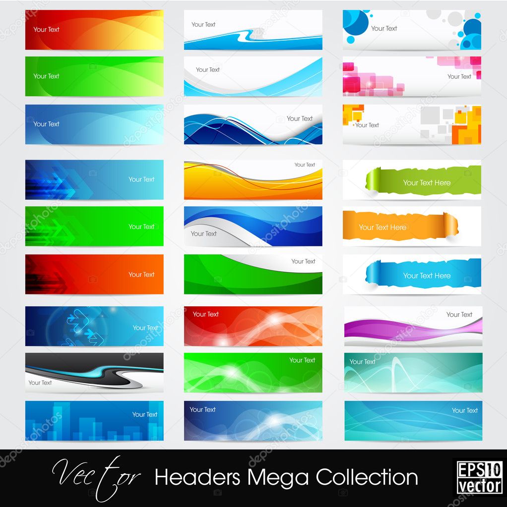 Vector Illustration Of Banners Or Website Headers With Abstract
