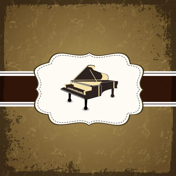 Piano with retro grungy pattern, musical background. EPS 10.