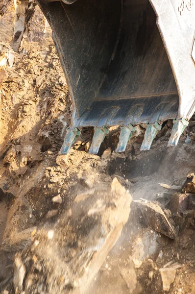 Excavator bucket closeup .Excavation