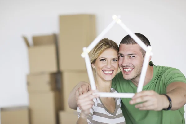 Young couple moving in new home