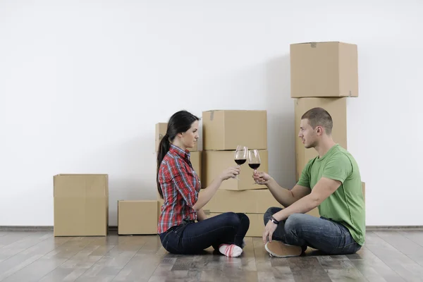 Young couple moving in new home