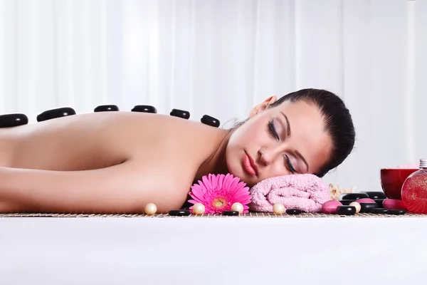 Relaxed woman in spa center