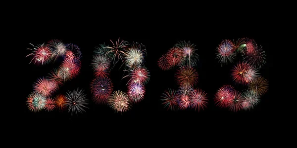 The year 2013 written in fireworks