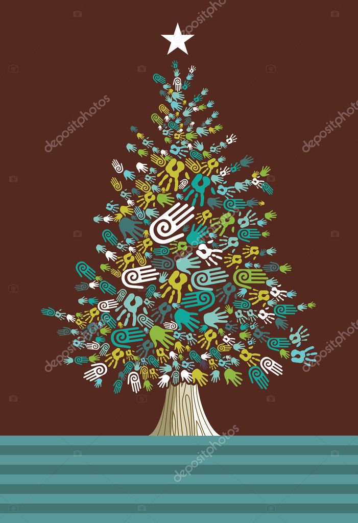 vielfalt weihnachtsbaum h 228 nde karte stockvektor 12128509 vielfalt weihnachtsbaum h 228 nde karte stockvektor 12128509