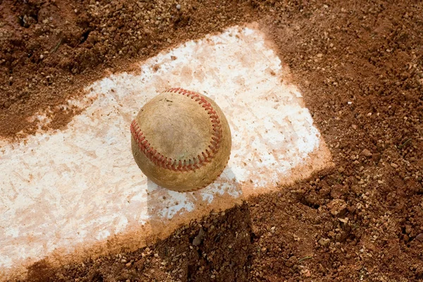Baseball on Pitching Rubber