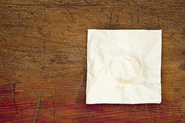 Napkin with coffee stains