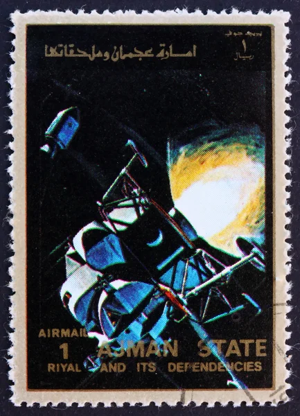Postage stamp Ajman 1973 Eagle and Columbia in Space