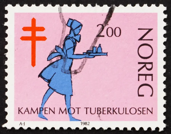 Postage stamp Norway 1982 Nurse, Fight against Tuberculosis