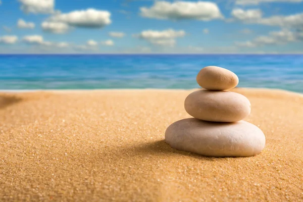 Zen stones on the beach