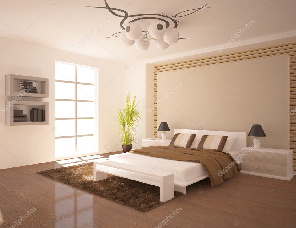 Intérieur de la chambre à coucher moderne — photographie antoha713 ...