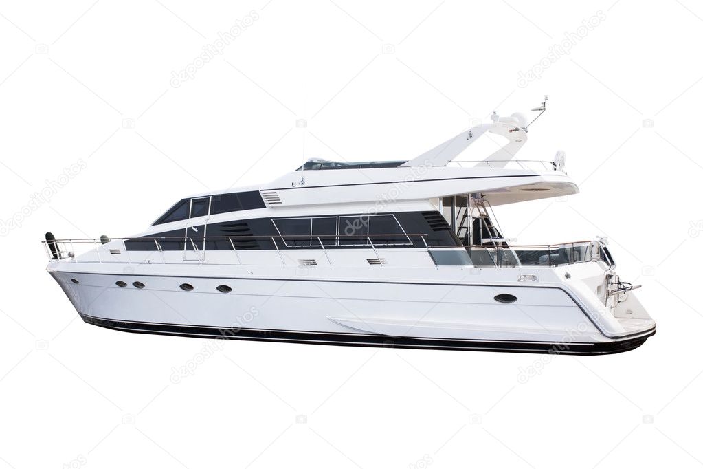 Medium Size White Luxury Yacht Isolated Stock Photo Axysew