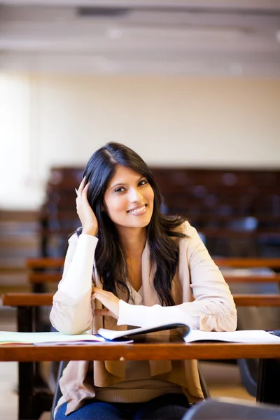 Female university student in lecture hall