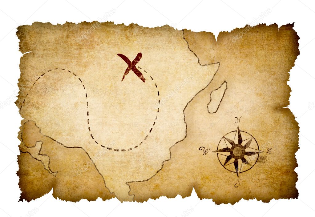 Mapa Del Tesoro De Los Piratas Con Ubicación Marcada — Foto De Stock © Andreykuzmin 11966001 7746
