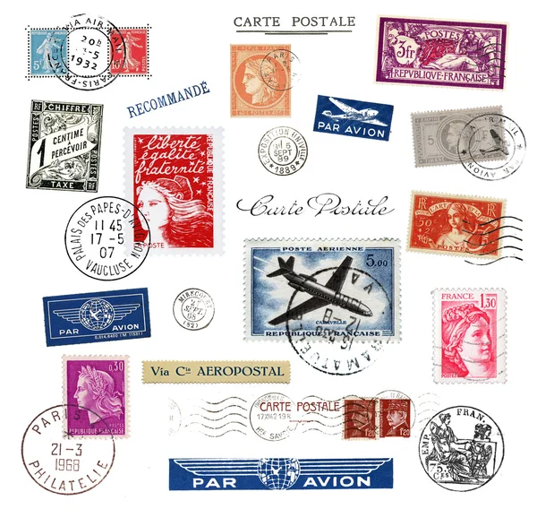 Postage stamps and labels from France