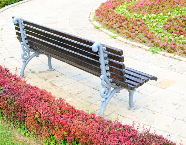 Park bench in flower park