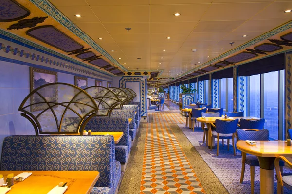 An elegant deluxe dining hall in cruise ship
