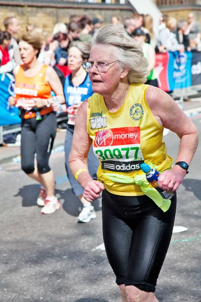 Aged marathon runner