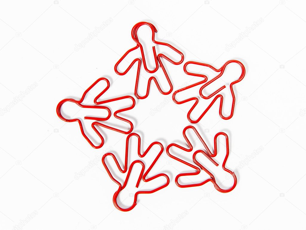 Paper Clip In Human Shape On White Background Human Shape Paper Clip In Circle Isolated On White