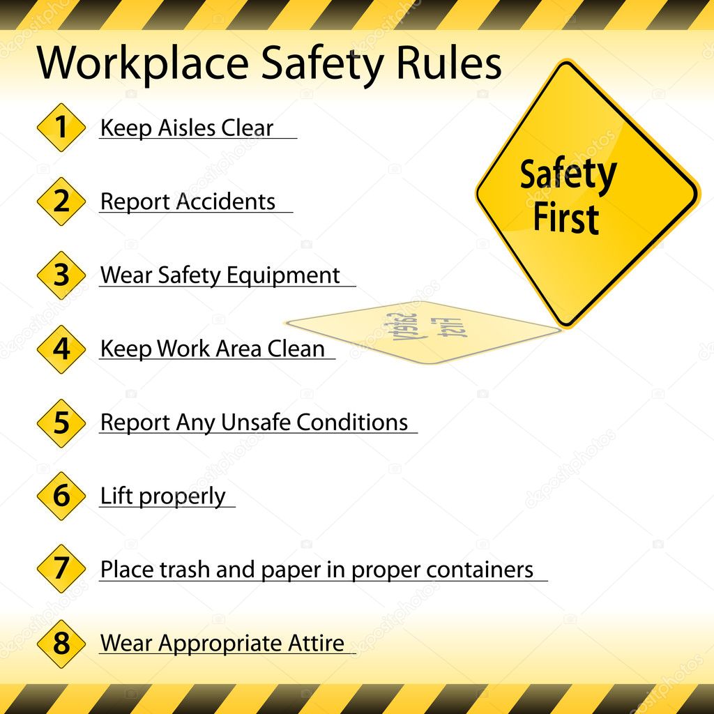 Workplace Safety Rules Stock Vector Cteconsulting 11576151