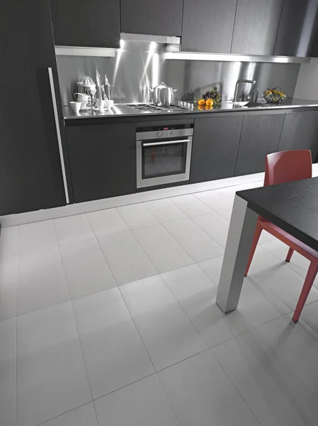 Detail of floor in a modern kitchen