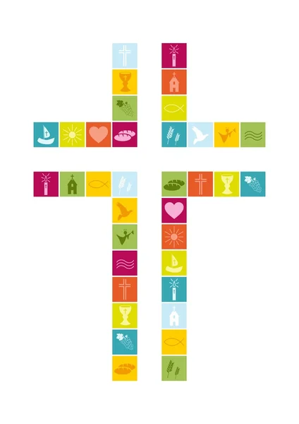 Christian religion symbols colorful