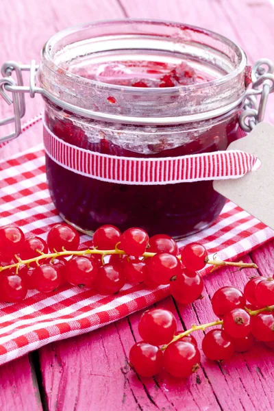 Jar of redcurrants jam