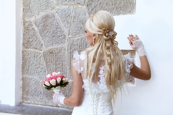 Bride with blond fashion hair style