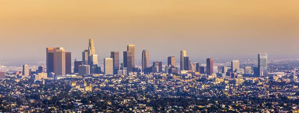 Aerial of Los Angeles in sunset