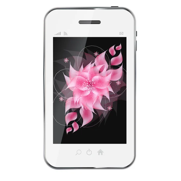 Romantic Flower Background on abstract mobile phone