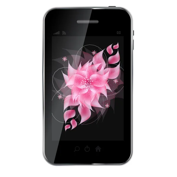 Romantic Flower Background on abstract mobile phone