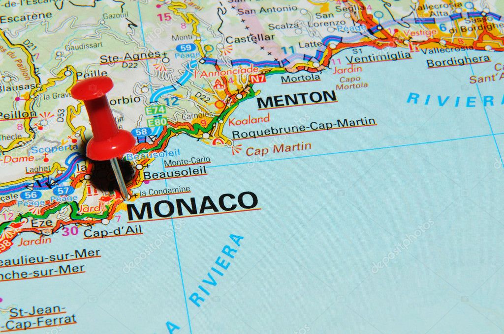 Mónaco en el mapa fotografía de stock lucianmilasan 11558974