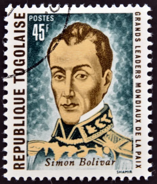 REPUBLIC OF TOGO - CIRCA 1969: A stamp printed in Togo dedicated to great world leaders of peace, shows Simon Bolivar, circa 1969