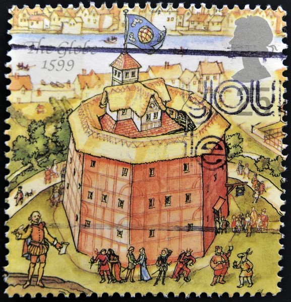 UNITED KINGDOM - CIRCA 1995: A stamp printed in Great Britain dedicated to Reconstruction of Shakespeares Globe Theatre, shows the globe, 1599, circa 1995