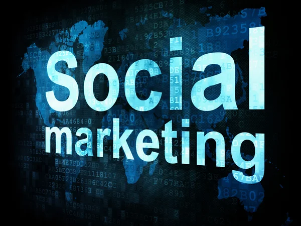 Marketing concept: pixelated words Social marketing sm on digita
