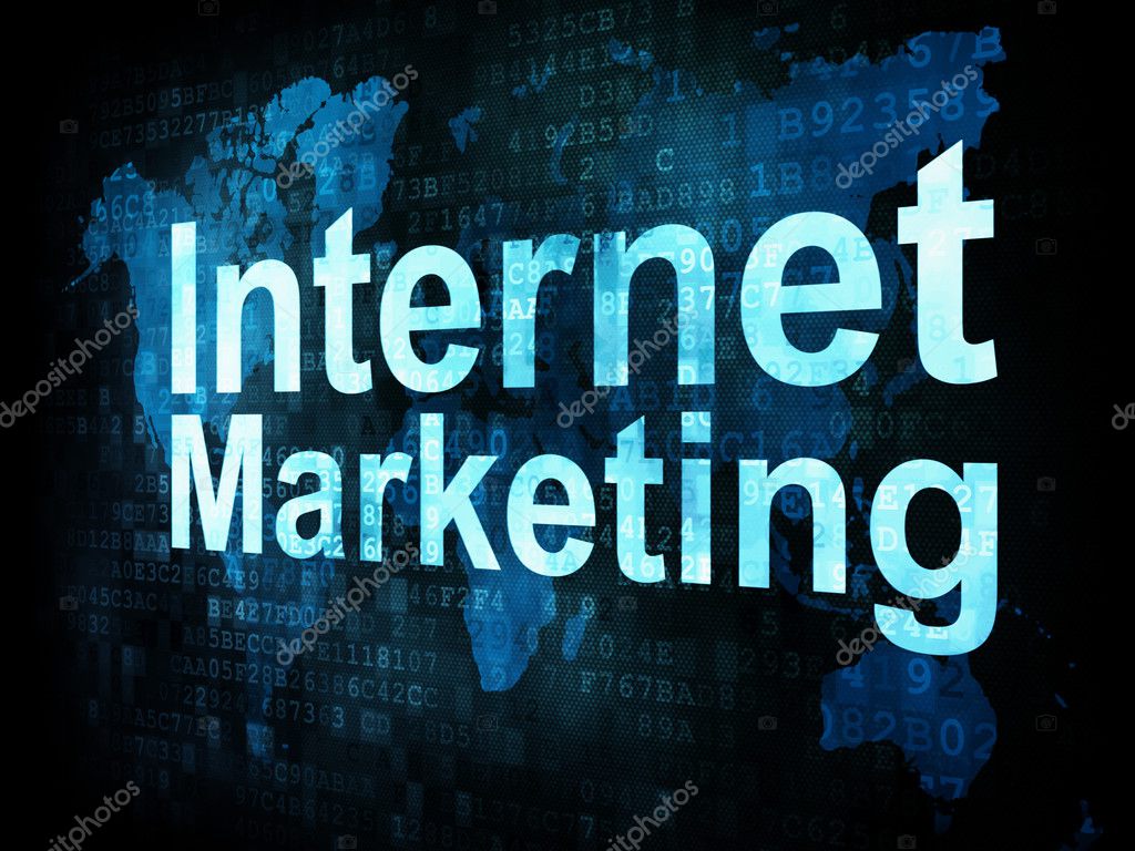 Marketing concept: pixelated words Internet Marketing on digital ...
