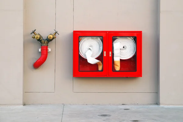 Hydrant with water hoses and fire extinguish equipment