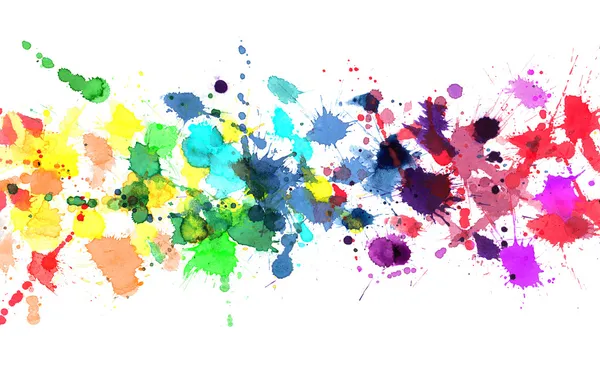 Rainbow of watercolor paint