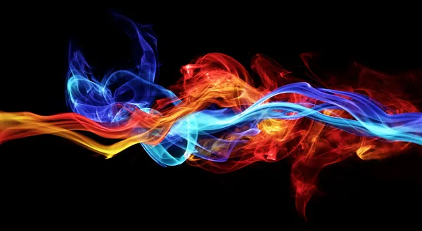 Red and blue smoke