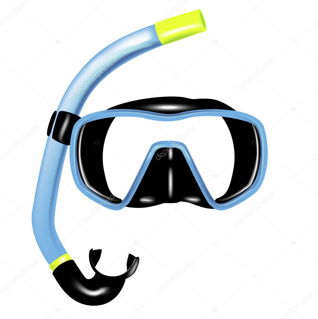 Snorkel and mask for diving — Stock Vector © corneliap 11785312