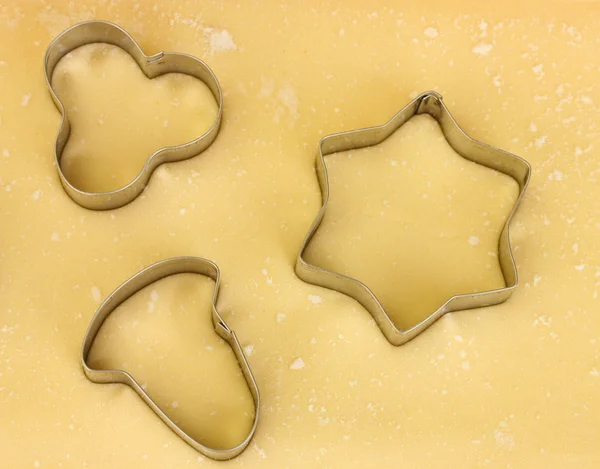 Cooking cookies with molds close-up